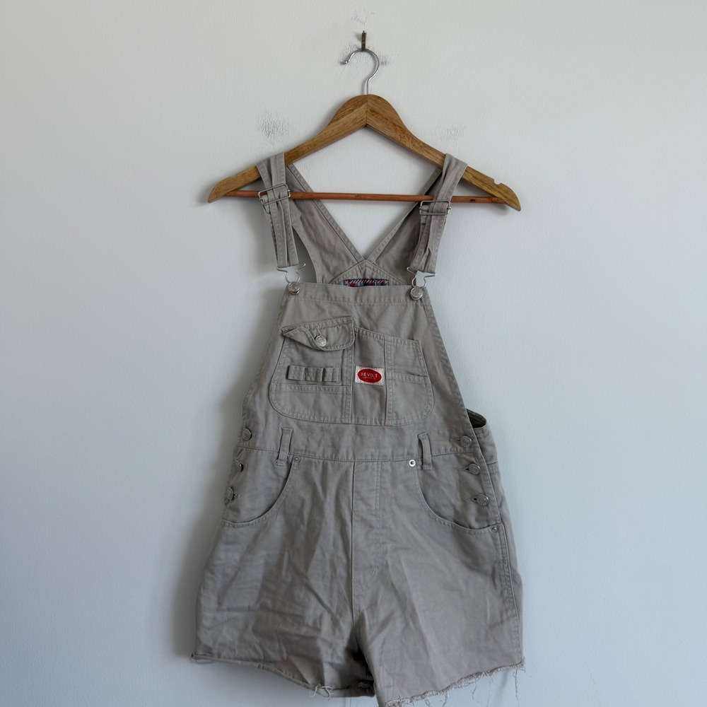 Vintage Y2K Revolt Tan Denim Shortalls